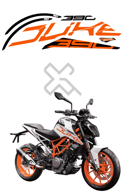 Half Body Sticker Compatible with Duke 390 BS6 | Made in Premium Gloss Vinyl with FPF (Fade Protection Film), Precut Sticker, Waterproof, Pack of 1